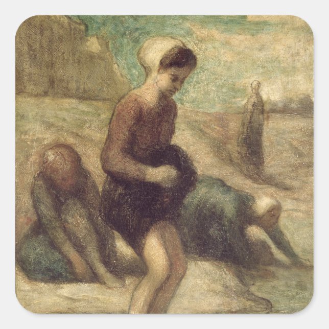 Pegatina Cuadrada En el borde del agua, c.1849-53 (Anverso)