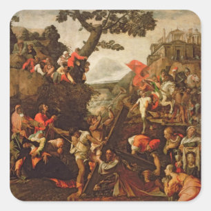 Pegatina Cuadrada En el camino al Calvario