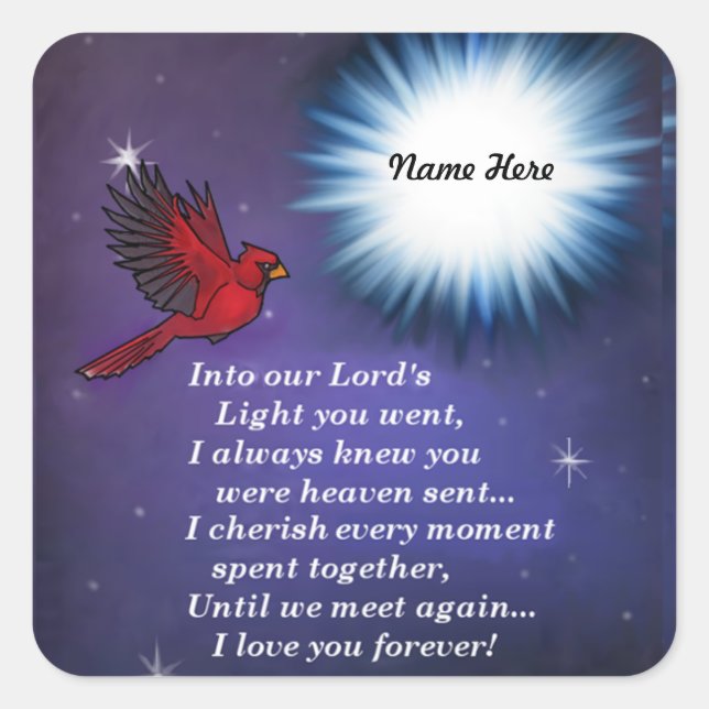 Pegatina Cuadrada En el cardenal claro (Anverso)