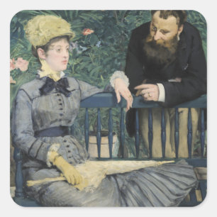 Pegatina Cuadrada En el Conservatorio Edouard Manet