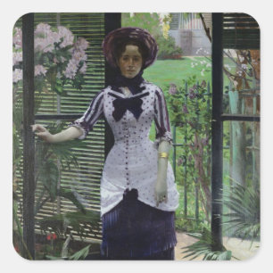 Pegatina Cuadrada En el Greenhouse, 1881