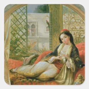 Pegatina Cuadrada En el harem