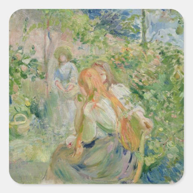 Pegatina Cuadrada En el jardín de Roche-Plate, 1894 (Anverso)