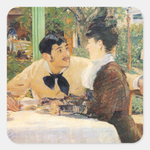 Pegatina Cuadrada En el Manet del padre Lathuille