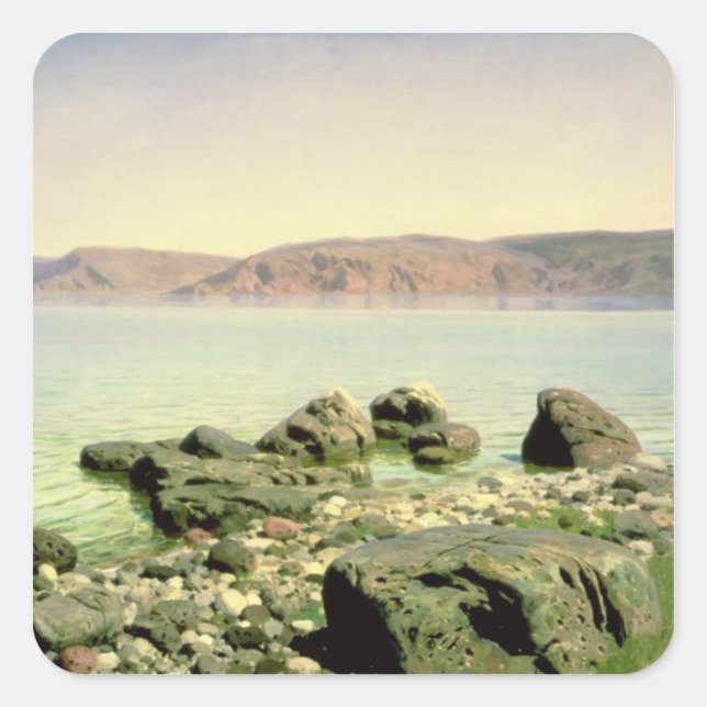 Pegatina Cuadrada En el mar de Galilea, 1888 (Anverso)