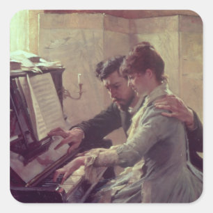 Pegatina Cuadrada En el piano