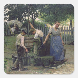 Pegatina Cuadrada En el pozo