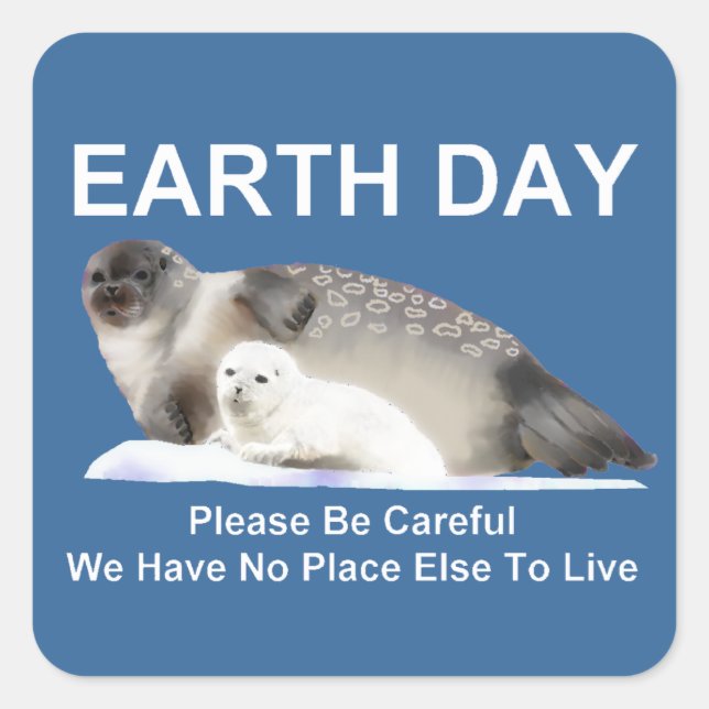 Pegatina Cuadrada En hielo delgado (Anverso)