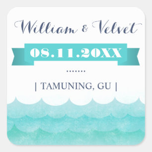 Pegatina Cuadrada En la boda náutica a favor de los Pegatinas