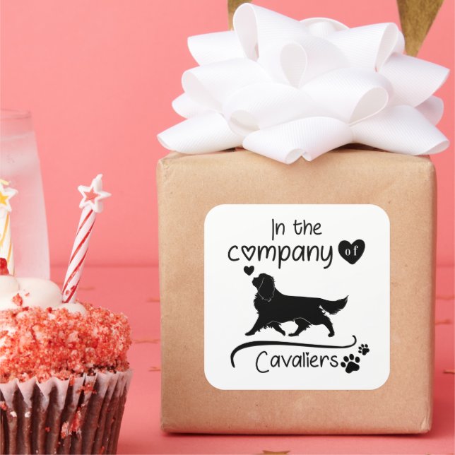 Pegatina Cuadrada En la compañía de Cavaliers (Fiesta)