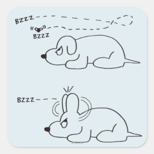 Pegatina Cuadrada En la edad de un perro