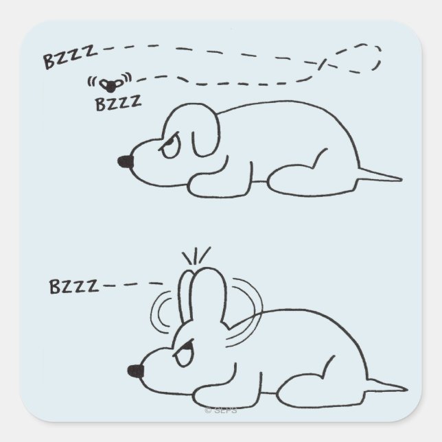 Pegatina Cuadrada En la edad de un perro (Anverso)