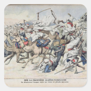 Pegatina Cuadrada En la frontera Algero-Marroquí, un francés