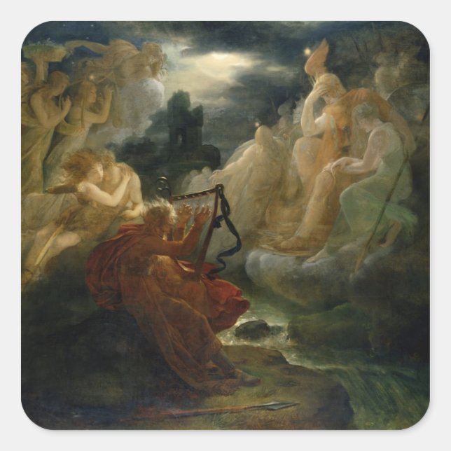 Pegatina Cuadrada En la orilla de la Lora (Anverso)