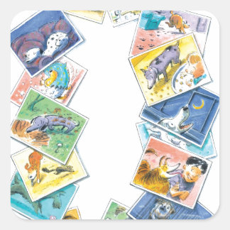 Pegatina Cuadrada En la vida de un perro