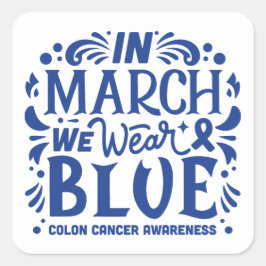 Pegatina Cuadrada En marzo llevamos azul
