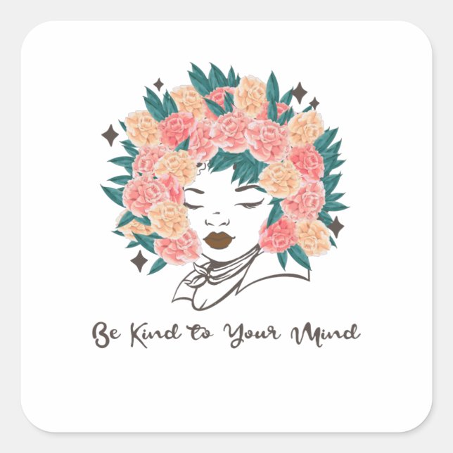 Pegatina Cuadrada En Mayo Usamos Concienciación Verde Sobre Salud Me (Anverso)