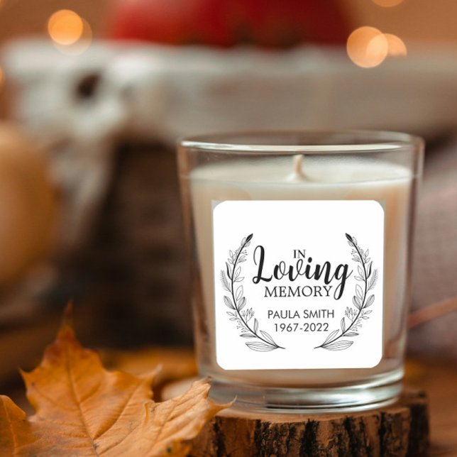 Pegatina Cuadrada En memoria de regalo funeral En amoroso recuerdo. (Subido por el creador)