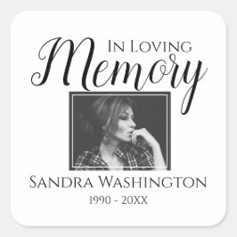 Pegatina Cuadrada En Memoria | Foto Memorial