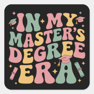 Pegatina Cuadrada en mi época de maestría graduación maestro grado