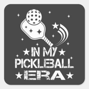 Pegatina Cuadrada En mi era del baloncesto - Vintage Grange Pickleba