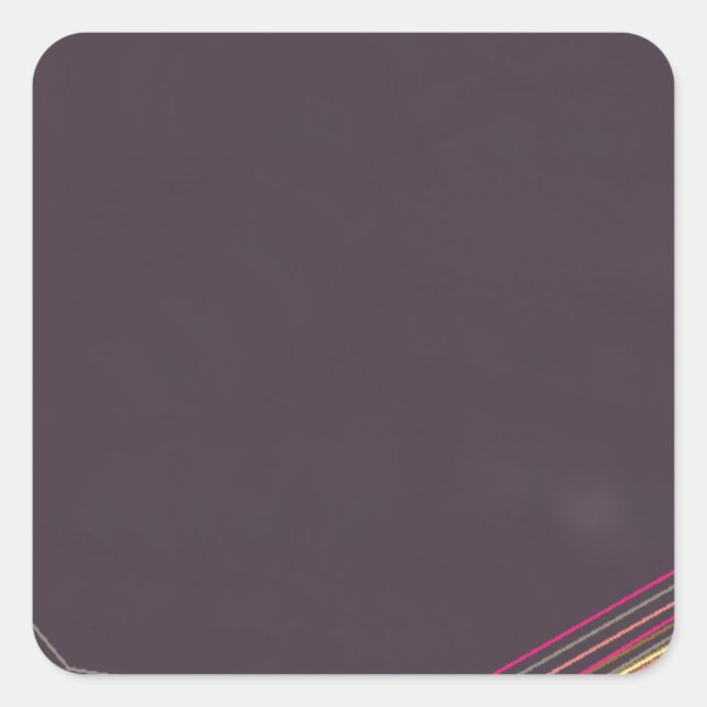 Pegatina Cuadrada en negro 0900 arte abstracto (Anverso)