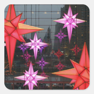 Pegatina Cuadrada En New York City. Decoración del navidad dentro