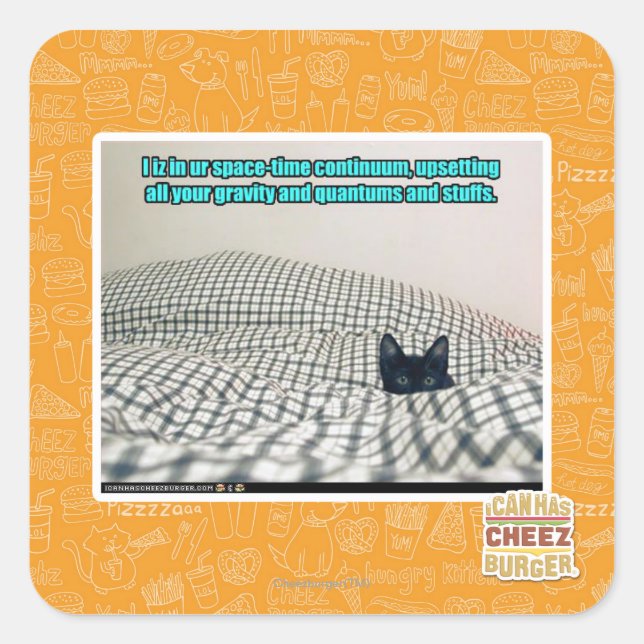 Pegatina Cuadrada En nuestro espacio Tiempo Continuo (Anverso)