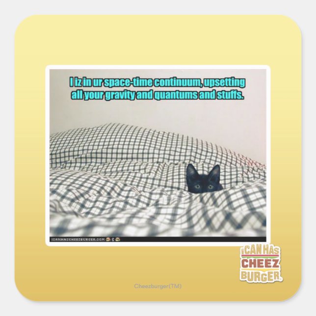 Pegatina Cuadrada En nuestro espacio Tiempo Continuo (Anverso)