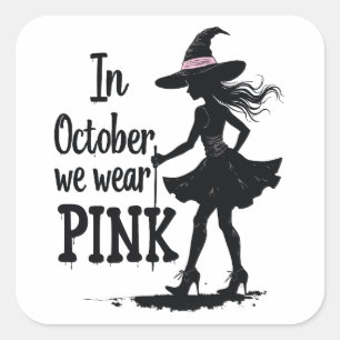 Pegatina Cuadrada En Octubre Usamos La Fiesta Halloween De Las Testi