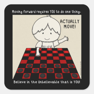 Pegatina Cuadrada En realidad, muévase