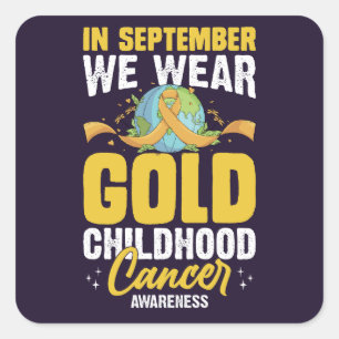 Pegatina Cuadrada En Septiembre Usamos El Awarene Del Cáncer Infanti
