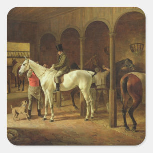 Pegatina Cuadrada En un establo