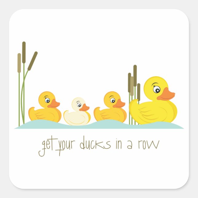 Pegatina Cuadrada En una fila (Anverso)