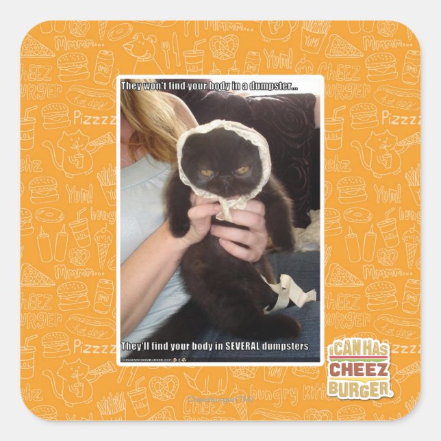 Pegatina Cuadrada En varios basureros (Anverso)