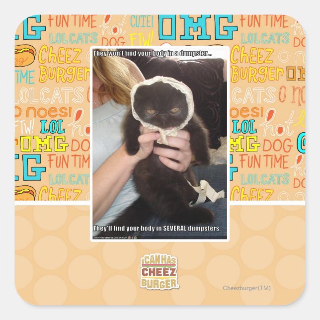 Pegatina Cuadrada En varios basureros (Anverso)