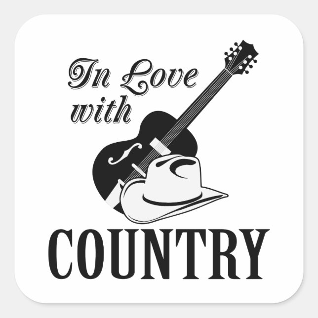 Pegatina Cuadrada Enamorado del país (Anverso)