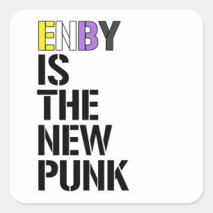 Pegatina Cuadrada Enby es el nuevo punk
