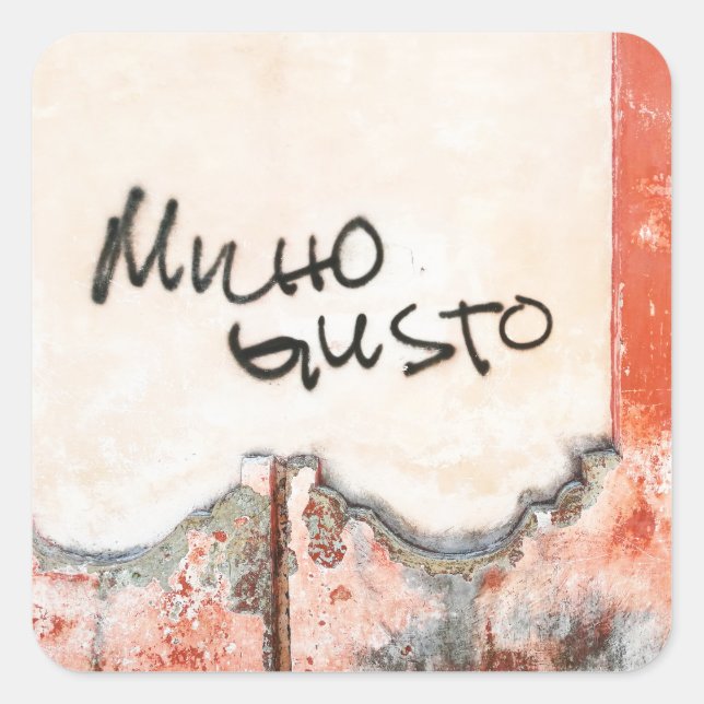 Pegatina Cuadrada Encantado de conocerte (Anverso)