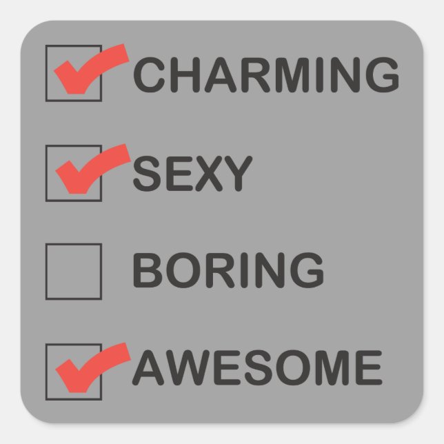 Pegatina Cuadrada Encantador (Anverso)