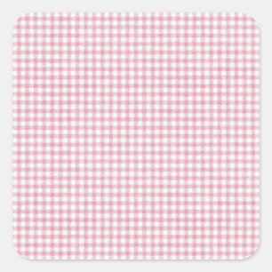 Pegatina Cuadrada Encanto de cuadros diminutos rosa aterciopelado y