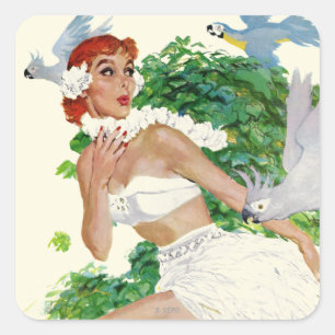 Pegatina Cuadrada Encanto de las islas