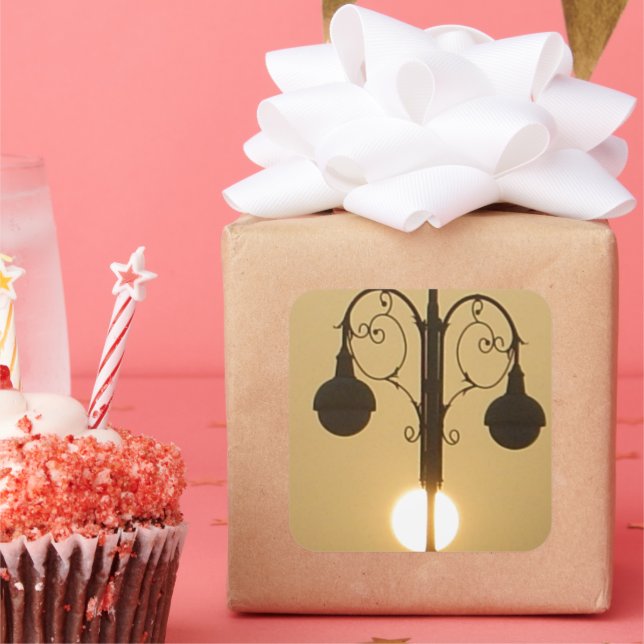 Pegatina Cuadrada Encanto victoriano: Posts de lámparas de calle ant (Fiesta)