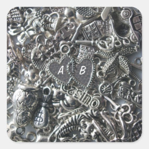 Pegatina Cuadrada Encantos cardíacos