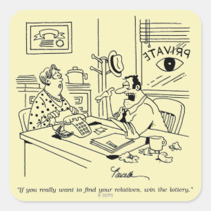 Pegatina Cuadrada Encontrar a parientes