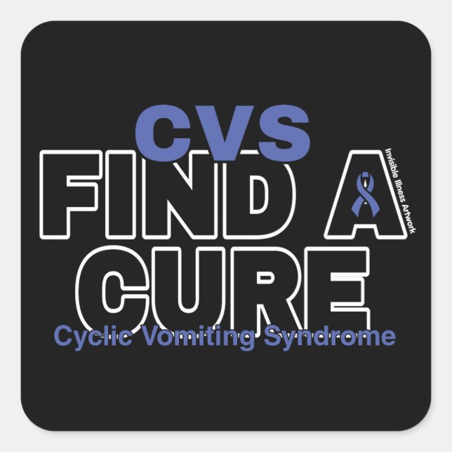 PEGATINA CUADRADA ENCONTRAR UNA CURA/BOLD...CVS (Anverso)