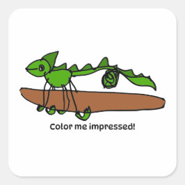 Pegatina Cuadrada Encouragement Sticker for Kids - Chameleon