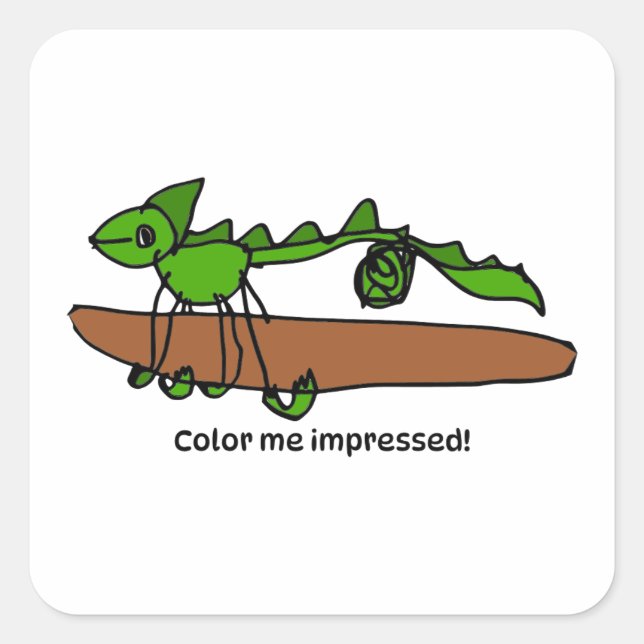 Pegatina Cuadrada Encouragement Sticker for Kids - Chameleon (Anverso)