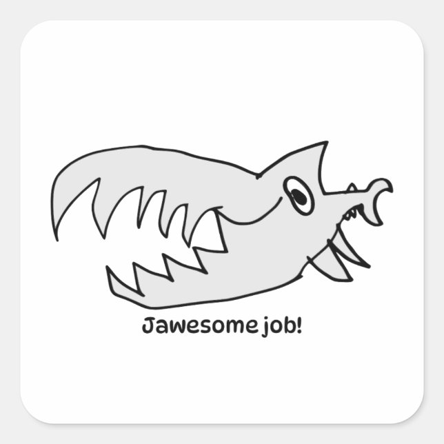 Pegatina Cuadrada Encouragement Sticker for Kids - Shark (Anverso)