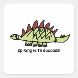 Pegatina Cuadrada Encouragement Sticker for Kids - Stegosaurus